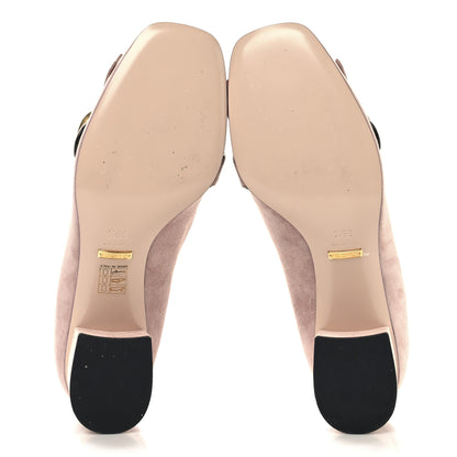 Gucci Kid Scamosciato GG Marmont Fringe 50mm Loafer Pumps 39.5 Crystal Pink 6 of 12
