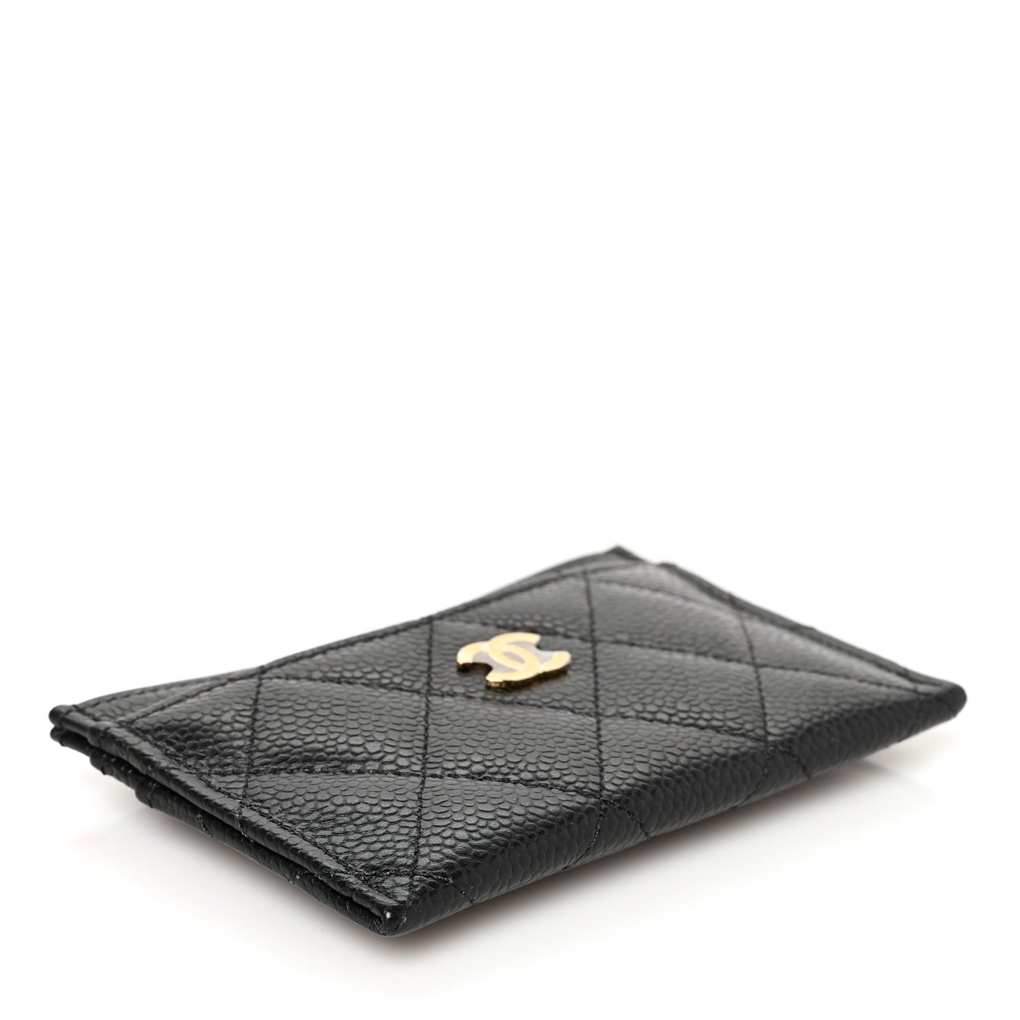 Caviar Quilted Card Holder Black