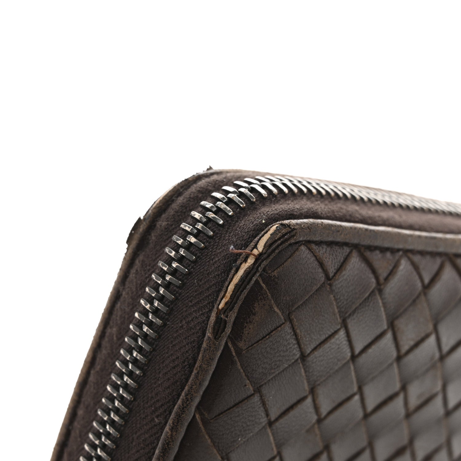 Bottega Veneta Nappa Intrecciato Zip Around Wallet Ebano 12 of 14