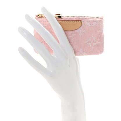 Louis Vuitton Monogram Denim Key Pouch Washed Pink 2 of 7