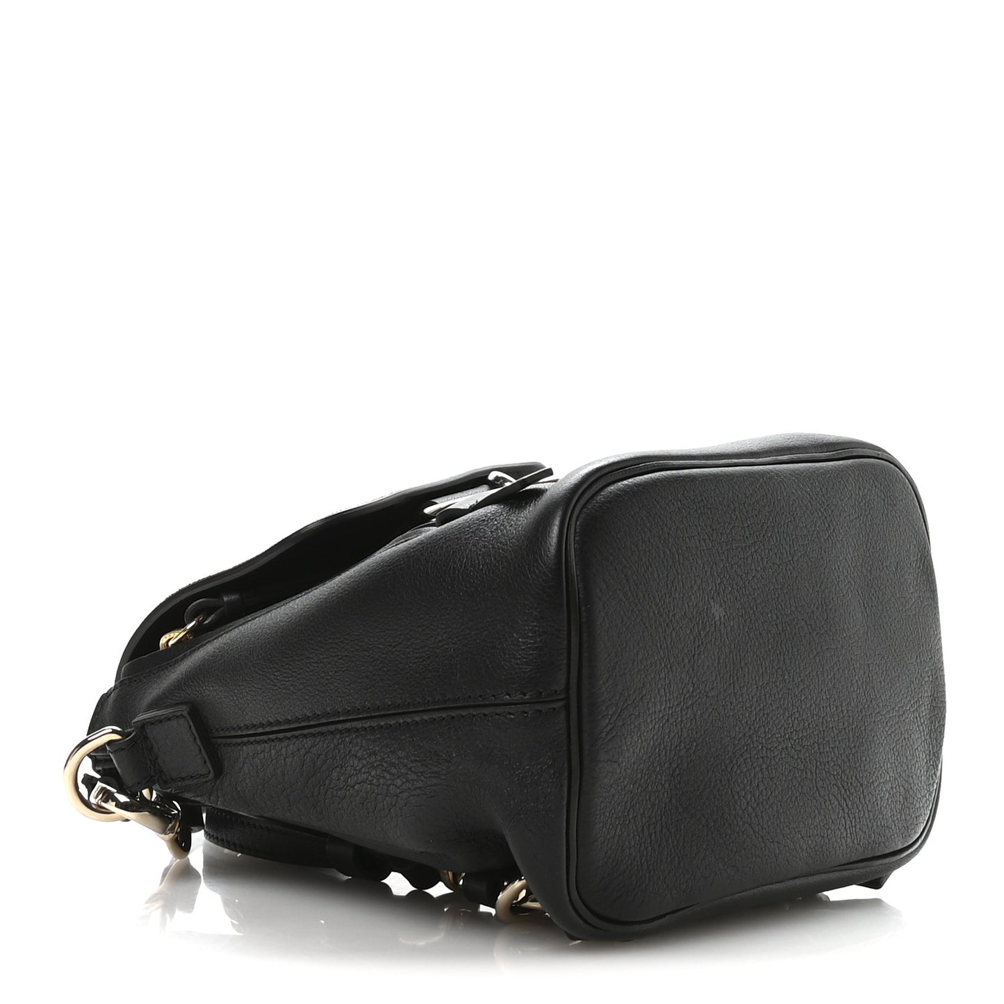 Suede Calfskin Mini Faye Backpack Black
