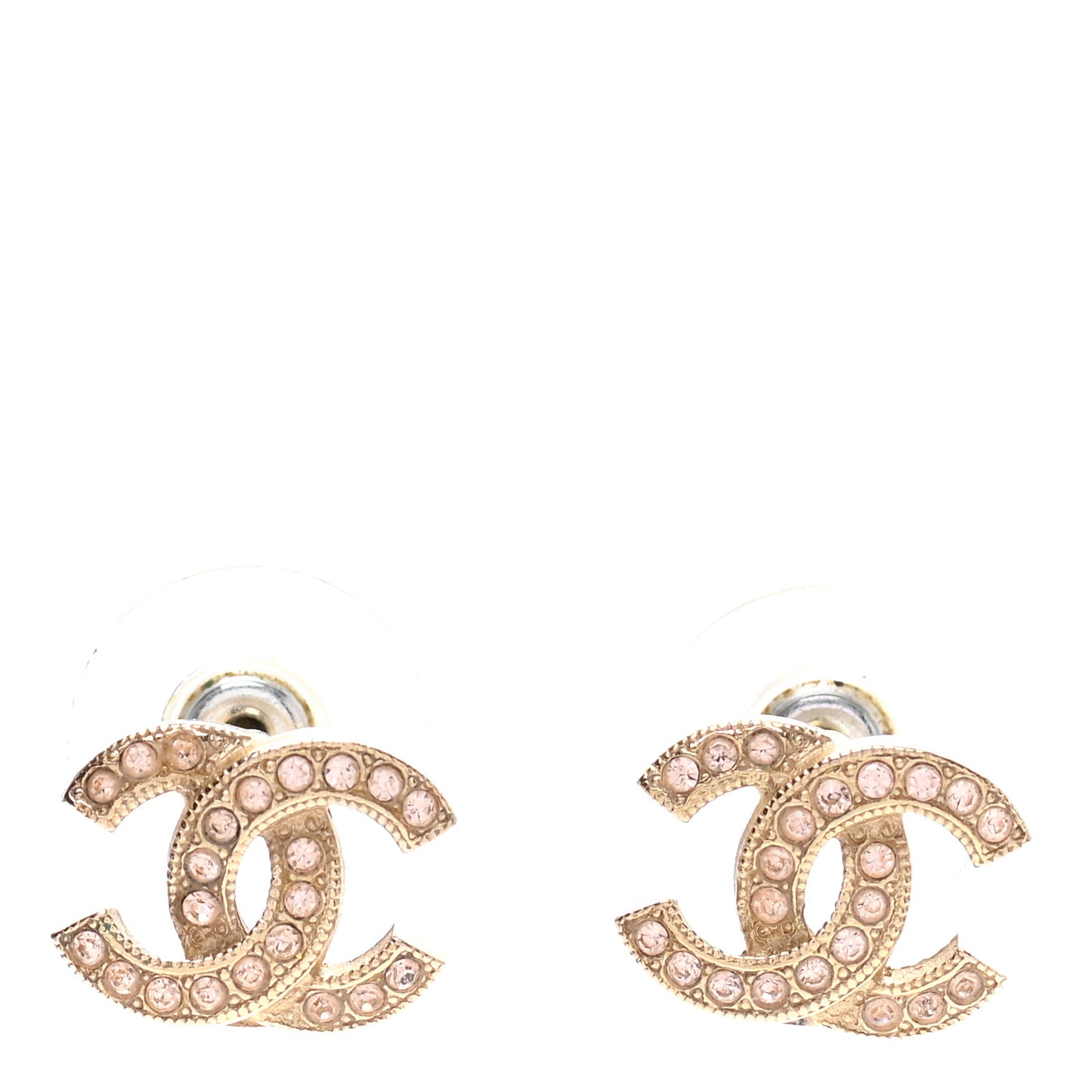 Crystal Timeless CC Earrings Gold Light Pink