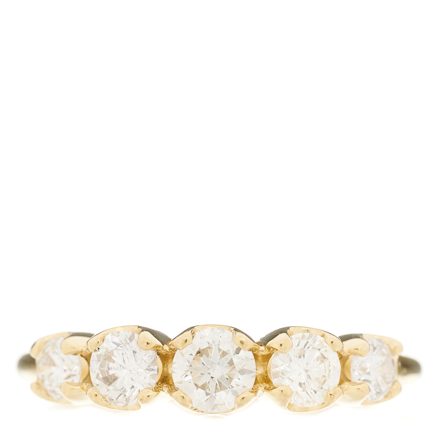 Jennifer Meyer 18K Yellow Gold Diamond Graduated Ring 53 6.5 1 of 6