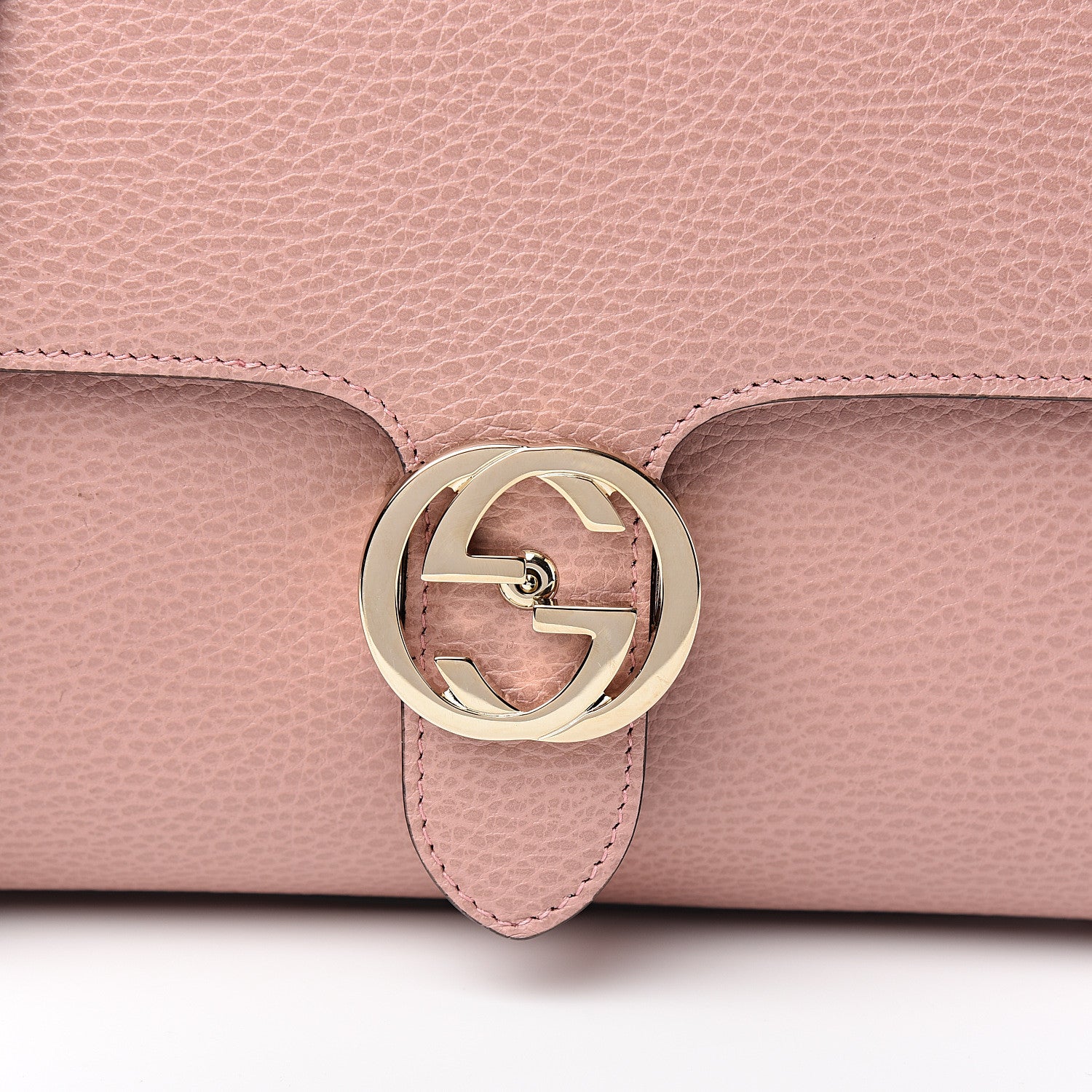 Gucci Dollar Calfskin Interlocking G Top Handle Shoulder Bag Soft Pink 9 of 9