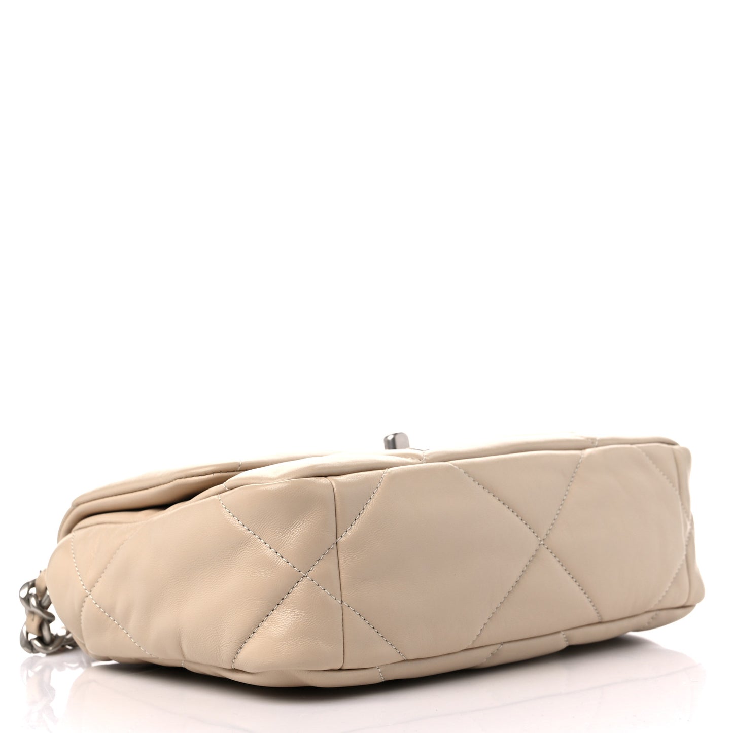 Lambskin Quilted Medium Chanel 19 Flap Light Beige