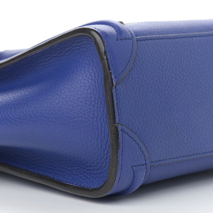 Celine Drummed Calfskin Nano Luggage Indigo 8 of 11