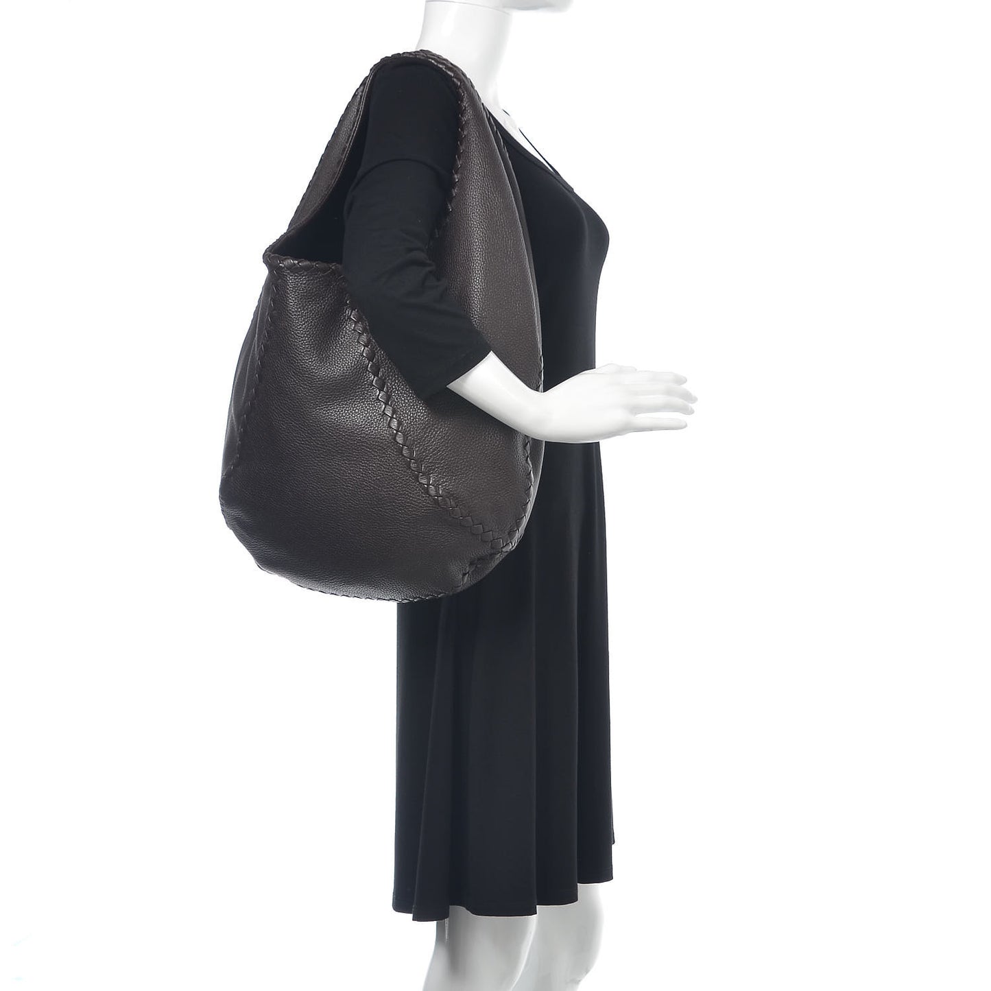 Cervo Deerskin Large Hobo Ebano