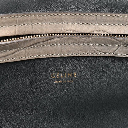 Celine Crocodile Embossed Nubuck Medium Phantom Luggage Grey 6 of 11
