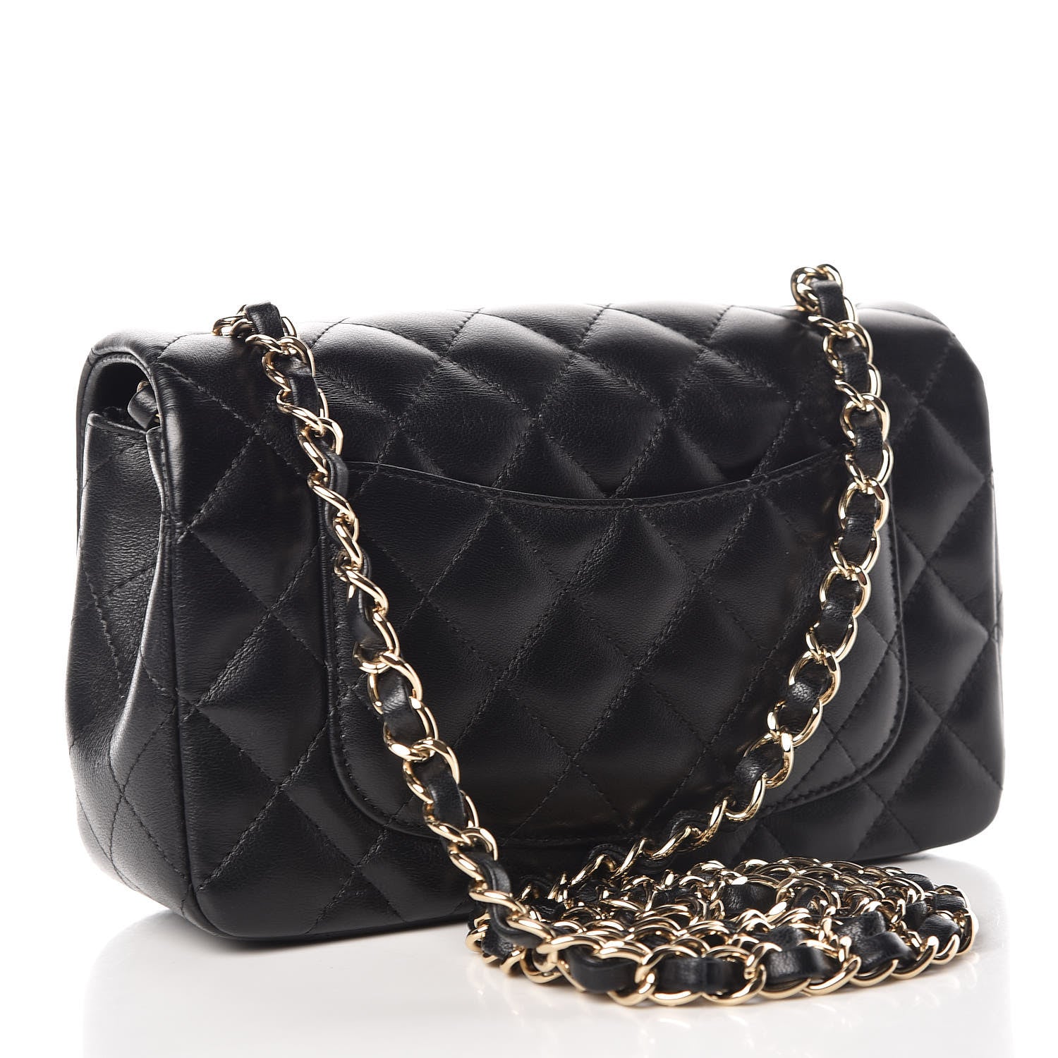 Chanel Lambskin Quilted Mini Rectangular Flap Black 3 of 10