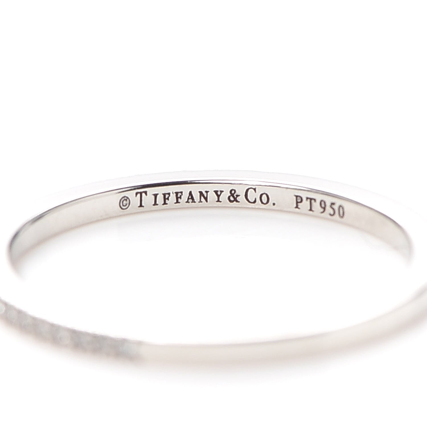 Tiffany Platinum Diamond .07ctw Half Circle Lucida Band Ring 53 6.5 4 of 5