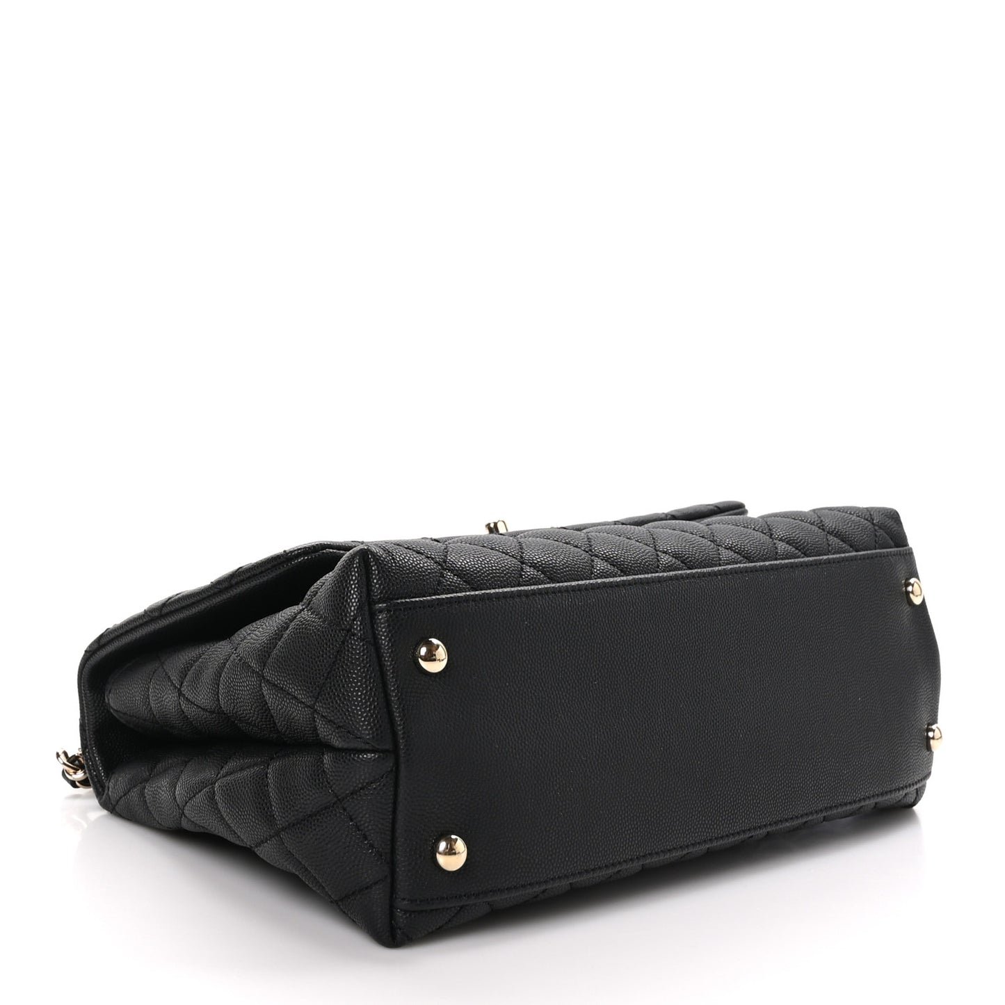 Caviar Quilted Small Coco Handle Flap Black
