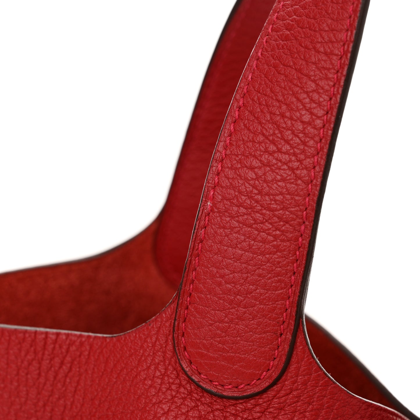 Taurillon Clemence Picotin Lock 22 MM Rouge Casaque