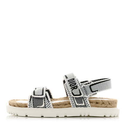 Christian Dior Technical Knit Jute Dioract 10mm Sandals 40 White Black 1 of 8