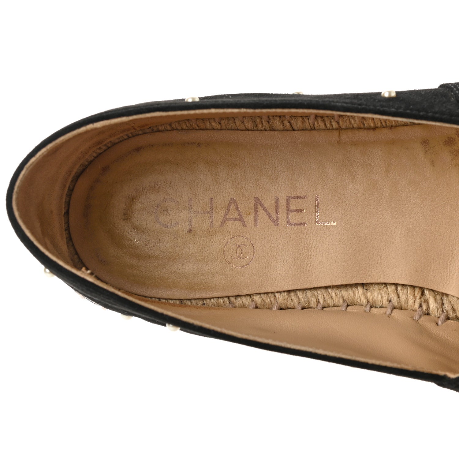 Chanel Suede Pearl CC Espadrilles 39 Black 7 of 10