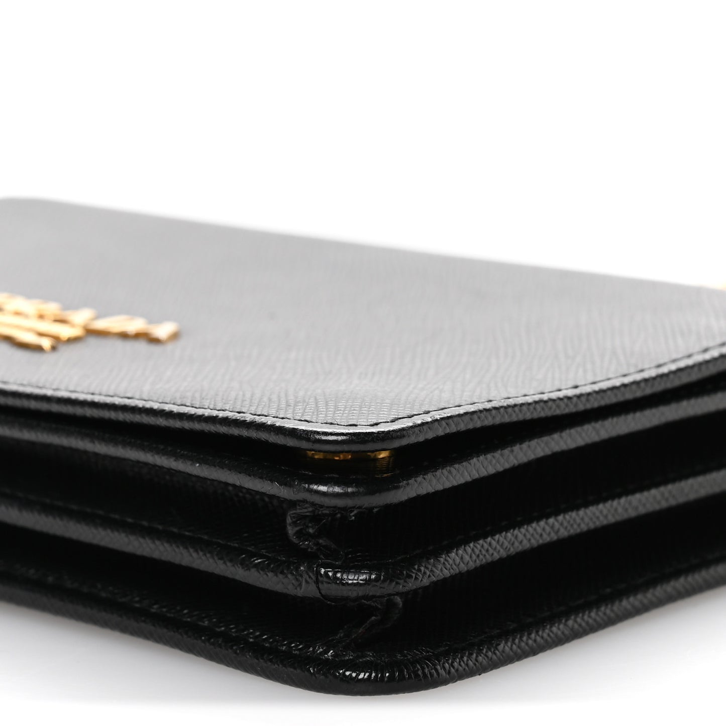 Saffiano Lux Chain Wallet Nero Black