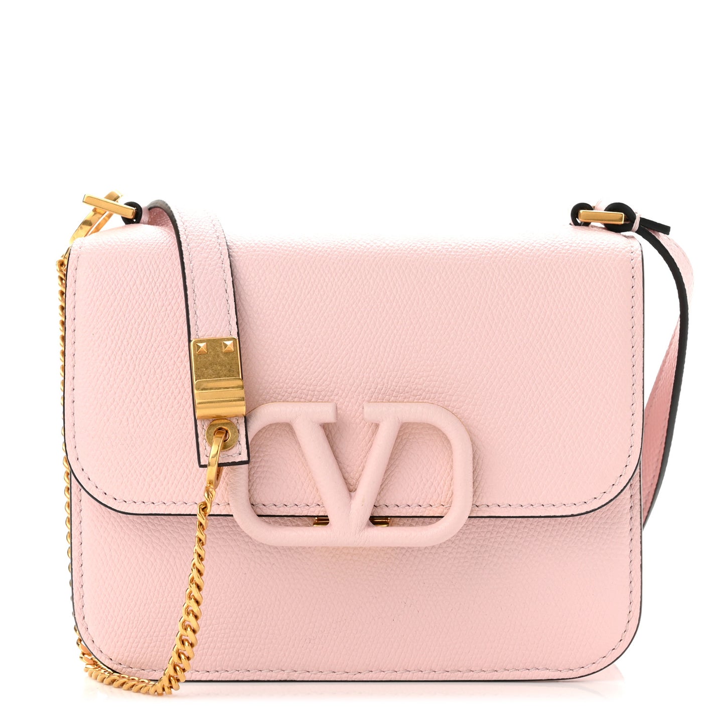 Grainy Calfskin Small VSling Shoulder Bag Water Rose