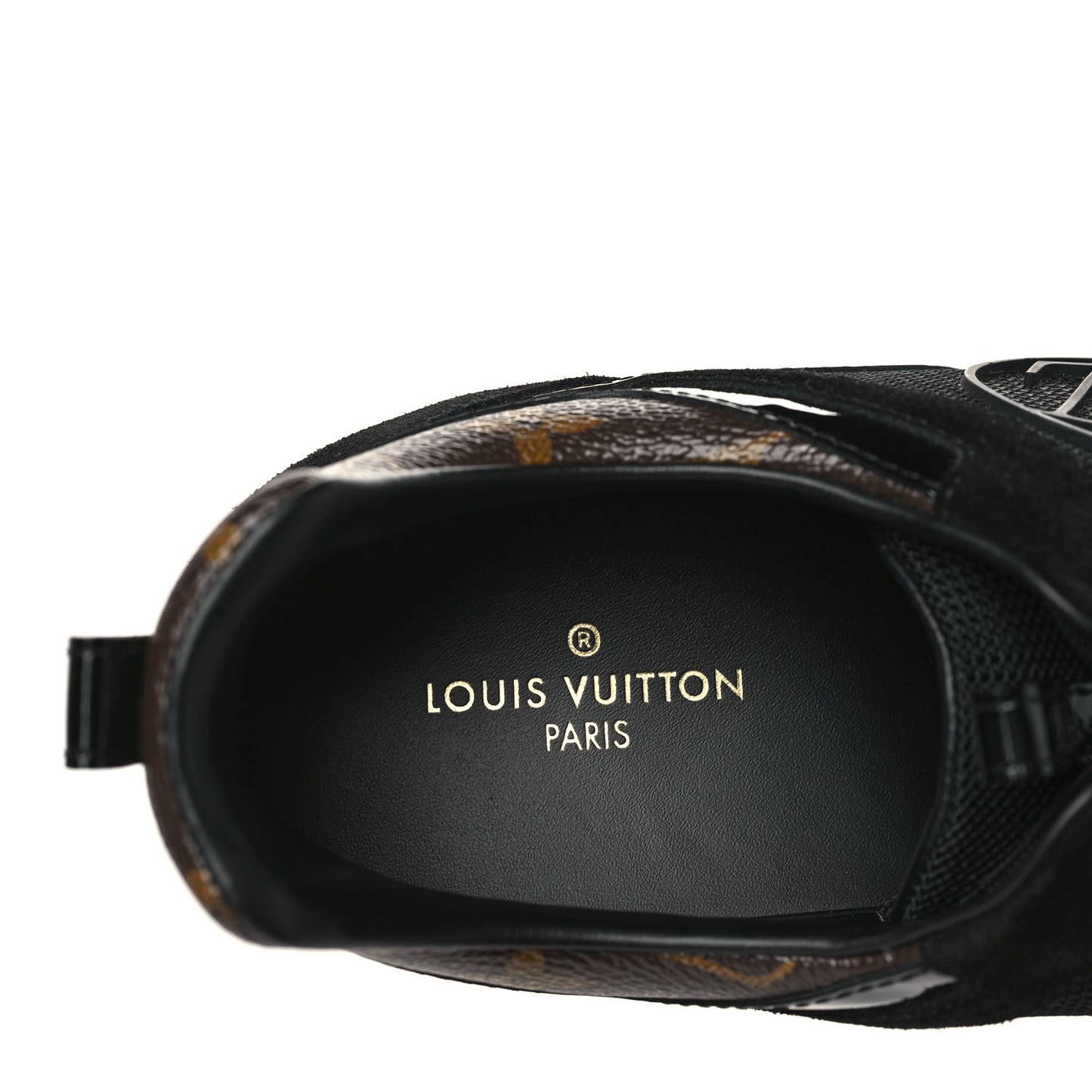 Suede Monogram Run Away Sneakers 39.5 Black