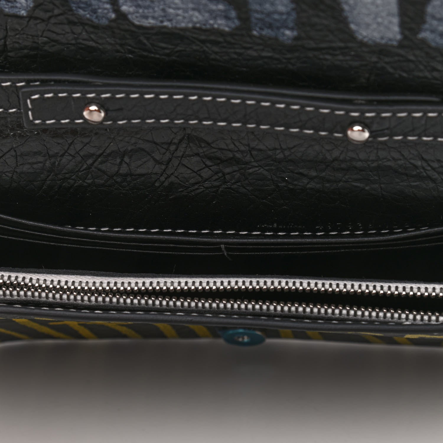 Balenciaga Agneau Arena Graffiti All Over Bazar Chain Shoulder Bag Black Multicolor 8 of 10