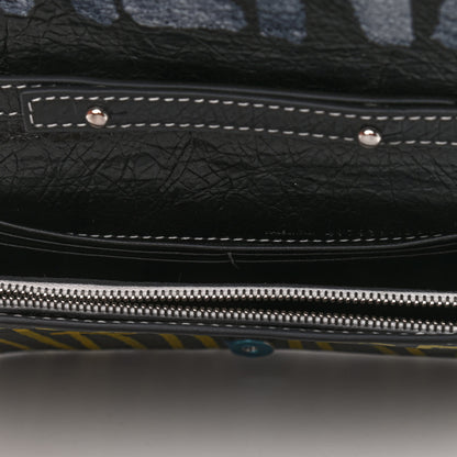 Balenciaga Agneau Arena Graffiti All Over Bazar Chain Shoulder Bag Black Multicolor 8 of 10