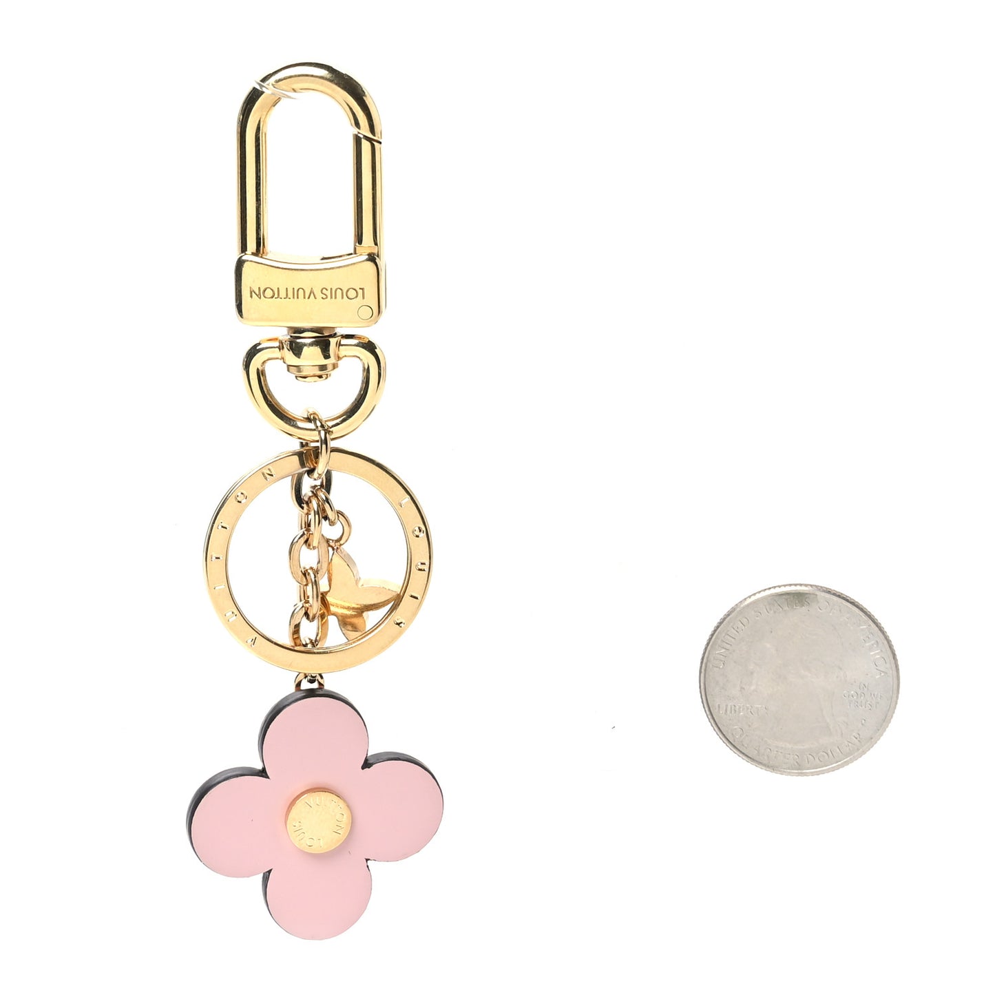 Monogram Blooming Flowers BB Bag Charm Key Holder Pink