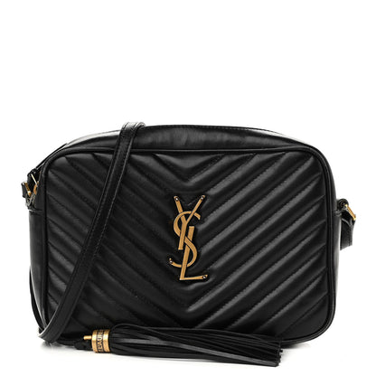 Saint Laurent Calfskin Matelasse Monogram Lou Camera Bag Black 1 of 21