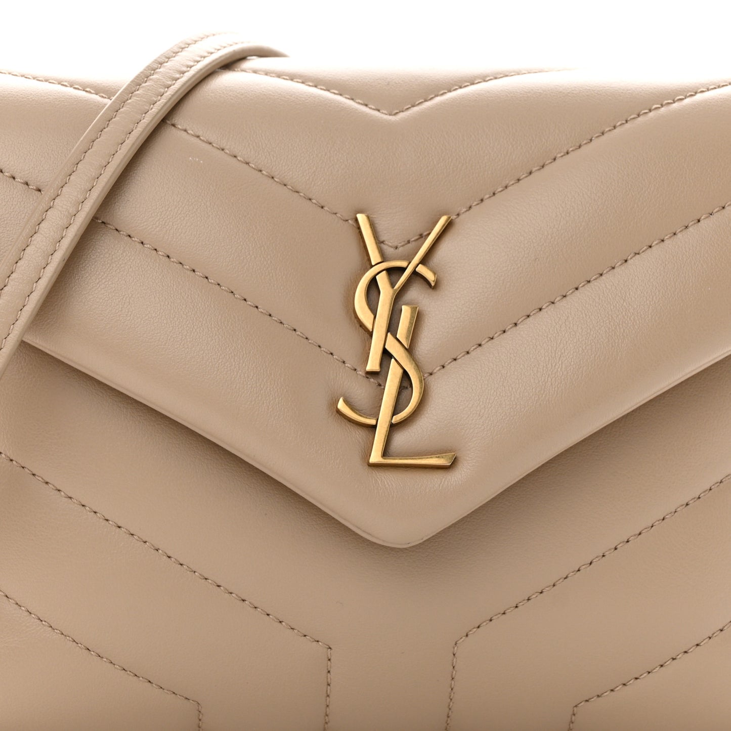 Calfskin Y Quilted Monogram Toy Loulou Crossbody Bag Dark Beige