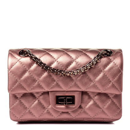 Chanel Metallic Grained Calfskin Quilted 2.55 Reissue Mini Flap Copper Pink 1 of 4