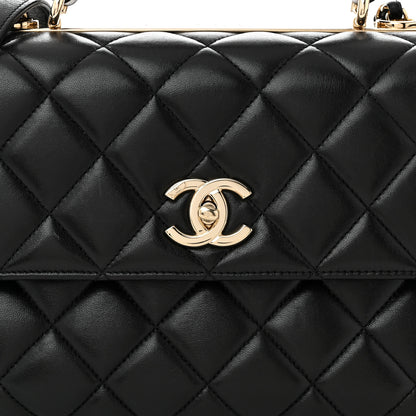 Chanel Lambskin Quilted Medium Trendy CC Flap Dual Handle Bag Black 8 of 10