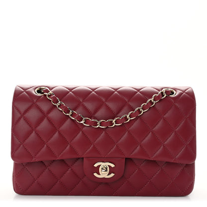 Chanel Lambskin Quilted Medium Double Flap Burgundy 1 of 10