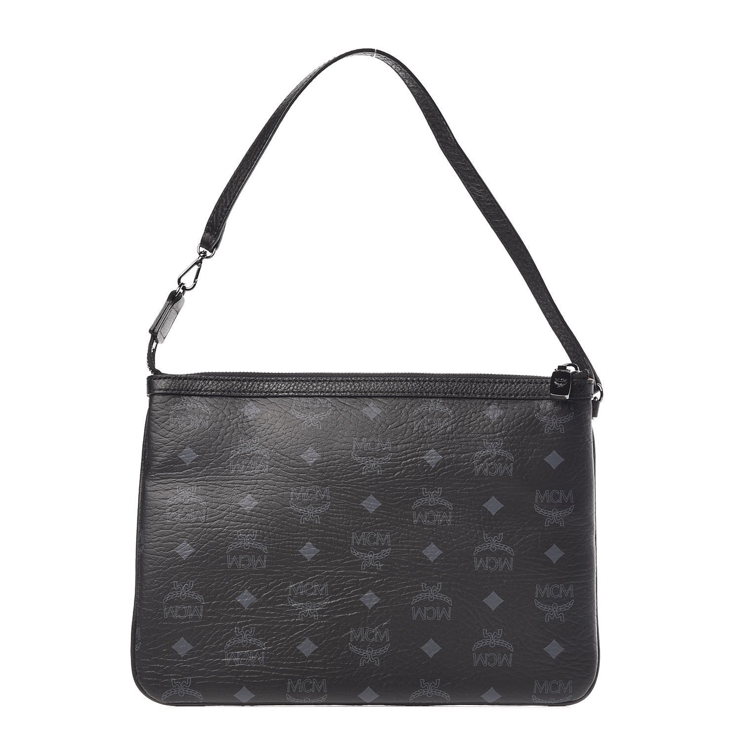 MCM Visetos Liz Shopper Tote Pouch Black 1 of 8
