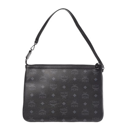 MCM Visetos Liz Shopper Tote Pouch Black 1 of 8