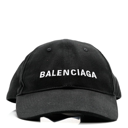 Balenciaga Cotton Drill Logo Classic Baseball Cap 59 L Black White 3 of 9