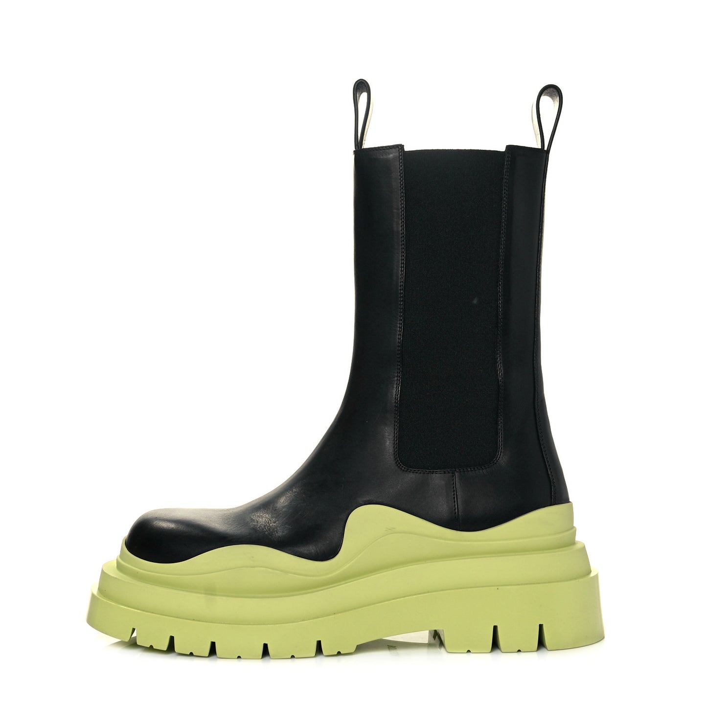Calfskin The Tire Chelsea Boots 39 Black Seagrass