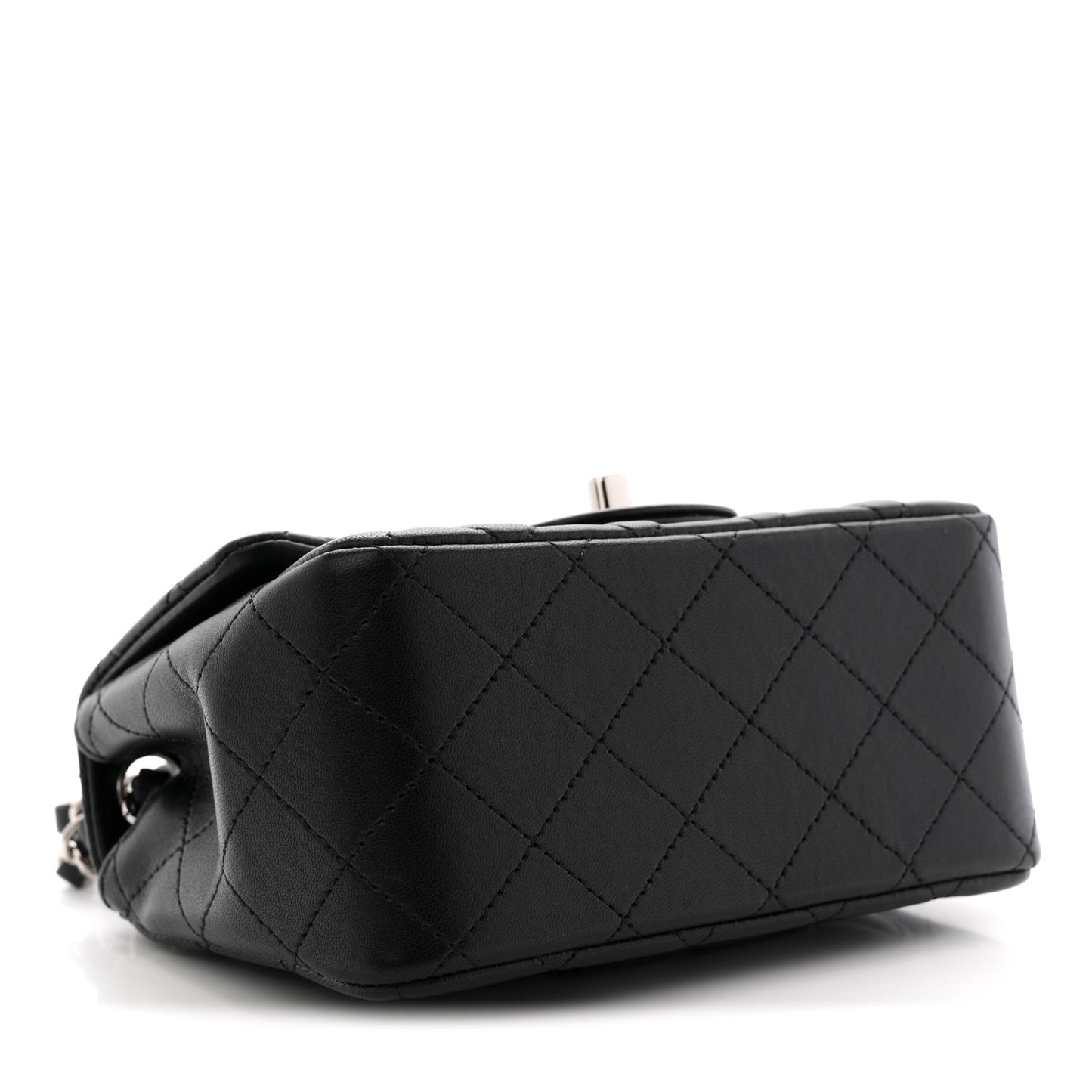 Lambskin Quilted Mini Square Flap Black