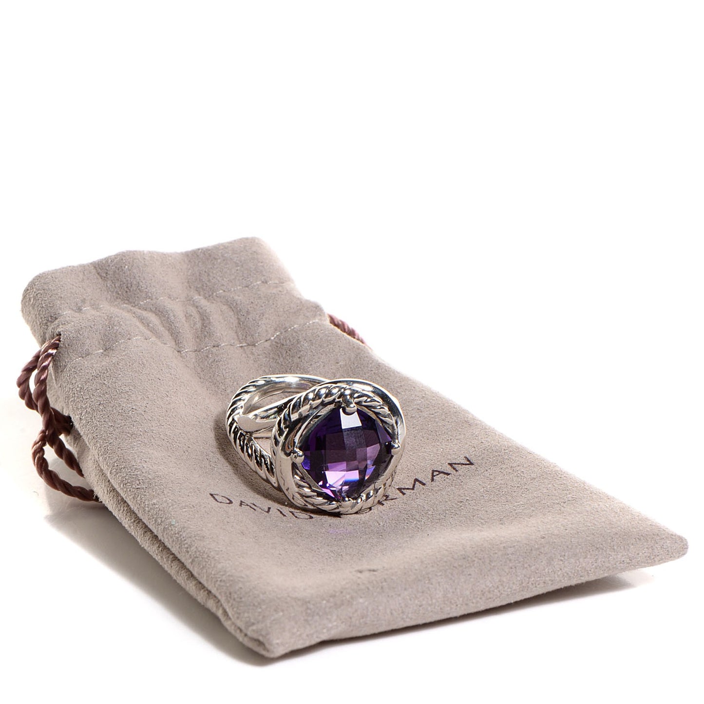 Sterling Silver Amethyst 11mm Infinity Ring 53 6.5