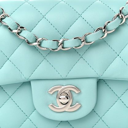 Chanel Lambskin Quilted Mini Rectangular Flap Light Blue 8 of 10