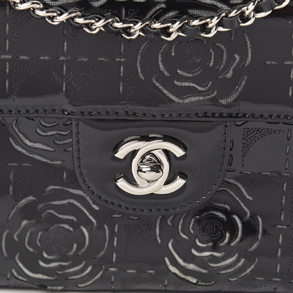 Chanel Patent Perforated Camellia East West Flap Black 11 of 11