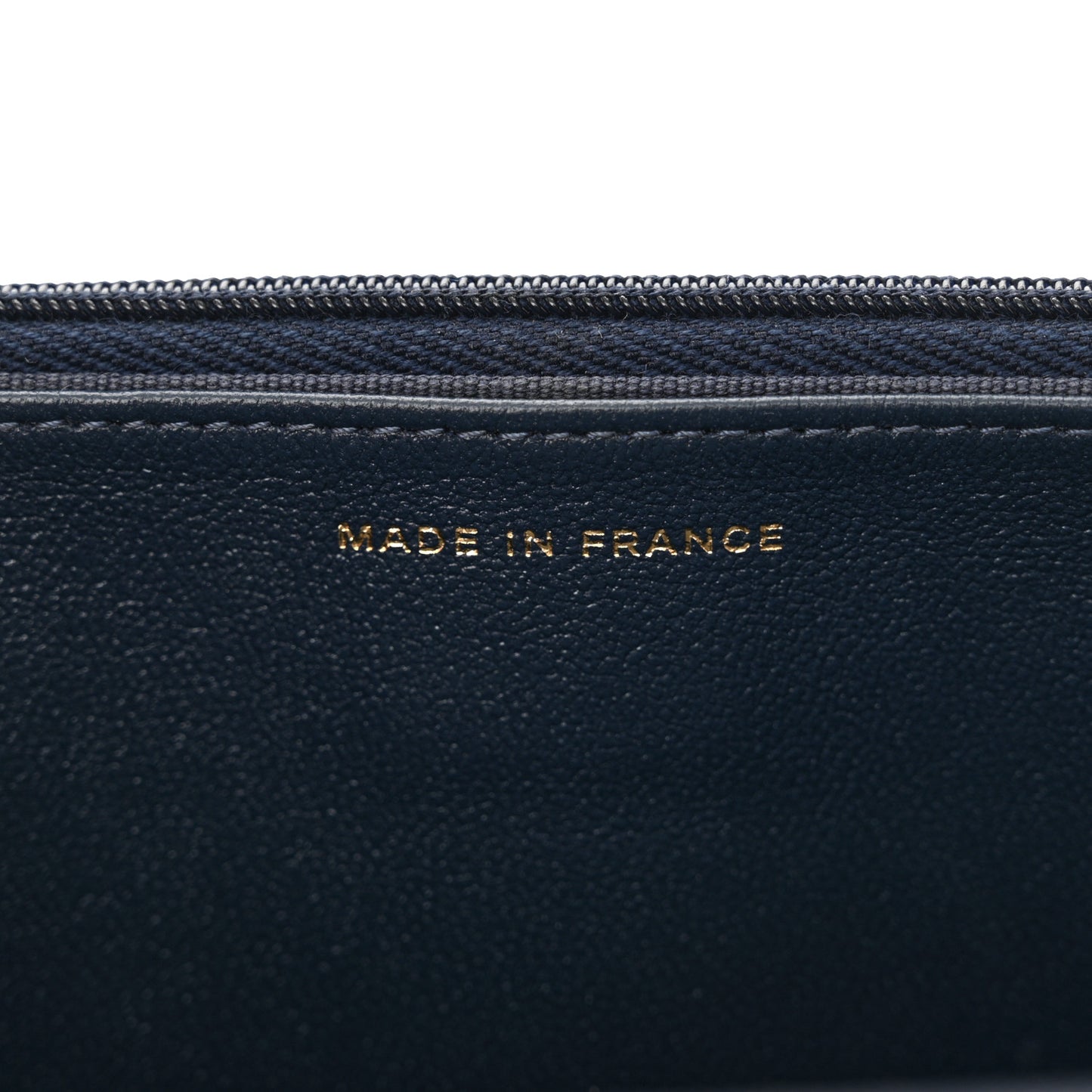Lambskin Quilted CC Wallet On Chain WOC Dark Blue