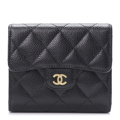 Chanel Caviar Quilted Compact Flap Wallet Black 1 of 9