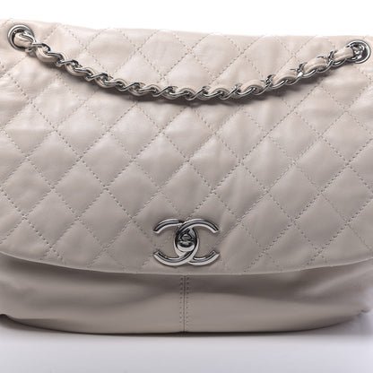 Chanel Calfskin Quilted Large Trianon Messenger Flap Light Beige 11 of 11