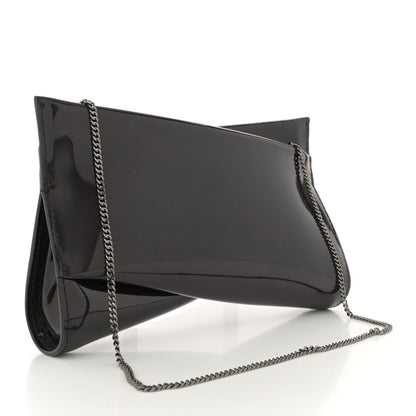 Christian Louboutin Metallic Patent Psychic Small Loubi Twist Zip Chain Clutch Bag Studio Black 3 of 11