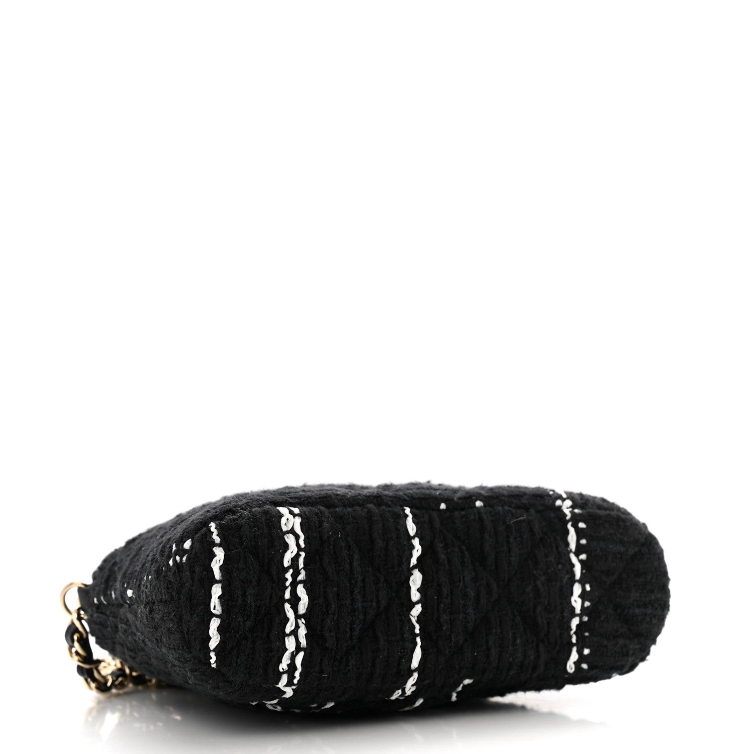 Chanel Tweed Quilted Mini Clutch With Chain Black White 4 of 10