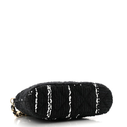 Chanel Tweed Quilted Mini Clutch With Chain Black White 4 of 10