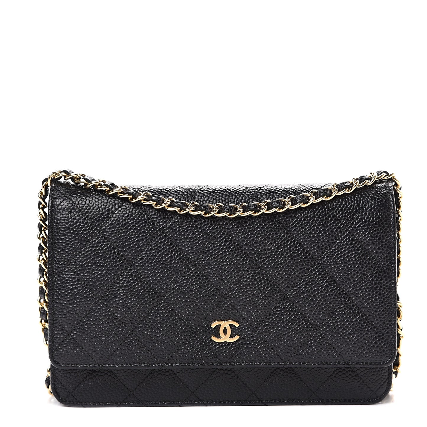 Caviar Quilted Wallet On Chain WOC Black