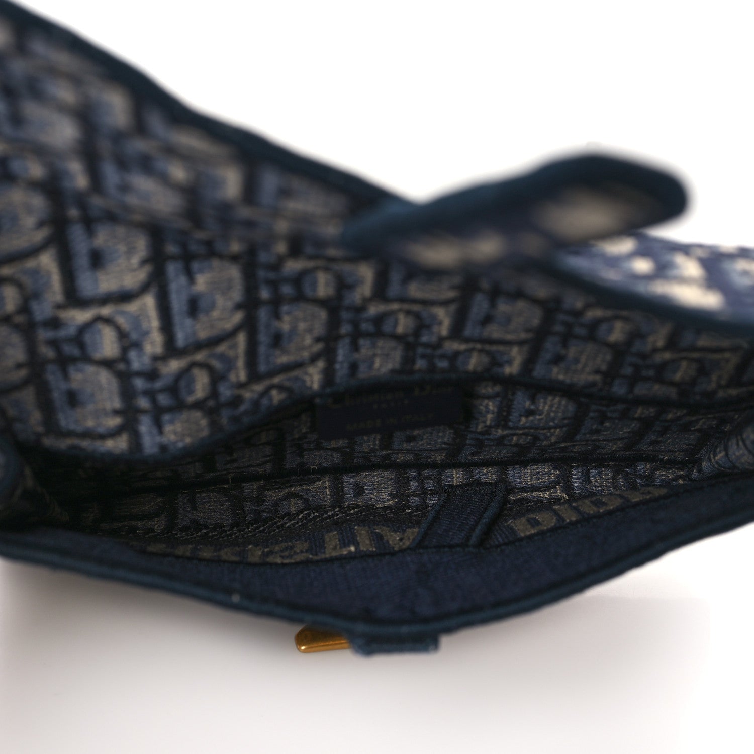 Christian Dior Oblique Slim Saddle Pouch Blue 5 of 9