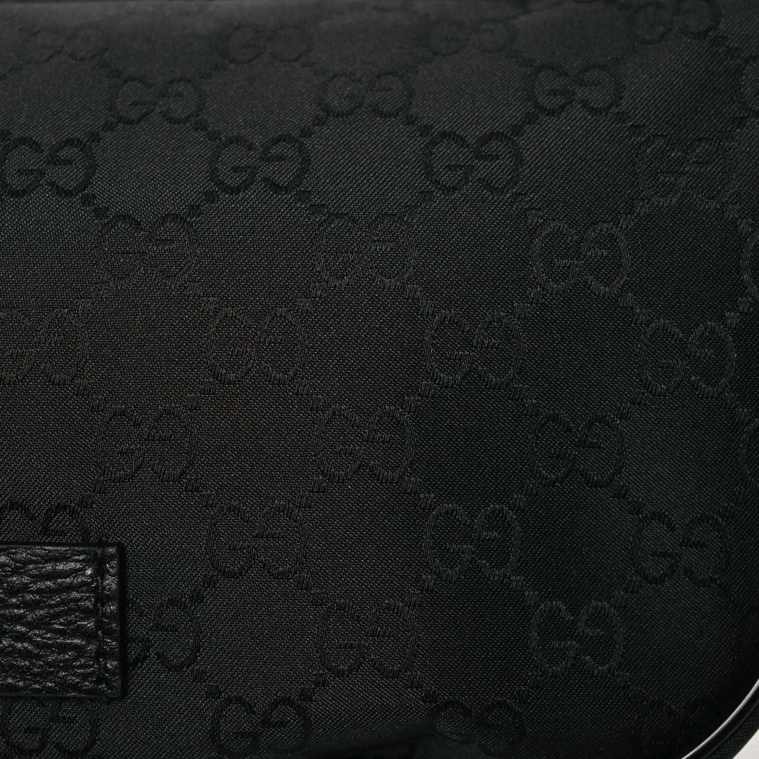 Gucci Nylon Monogram Fanny Pack Belt Bag Black 9 of 11