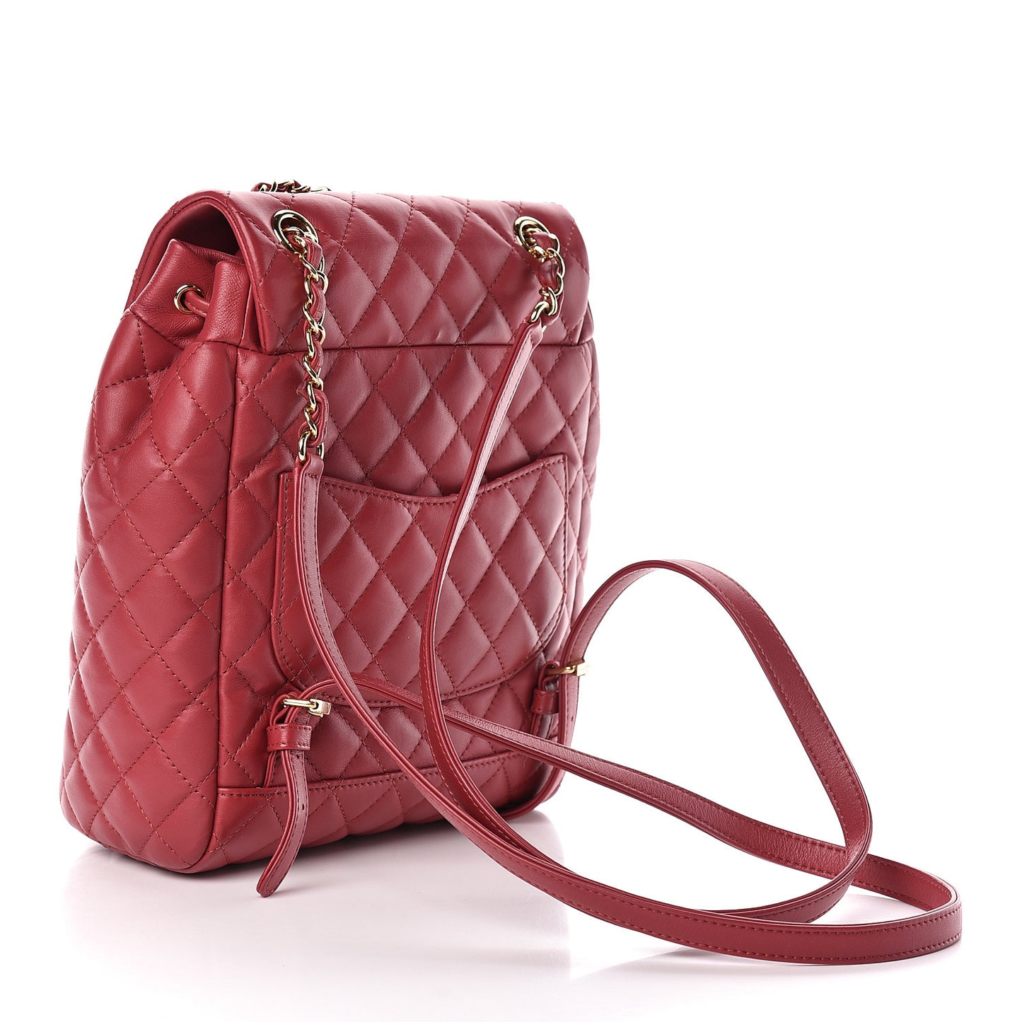 Lambskin Quilted Small Urban Spirit Backpack Red