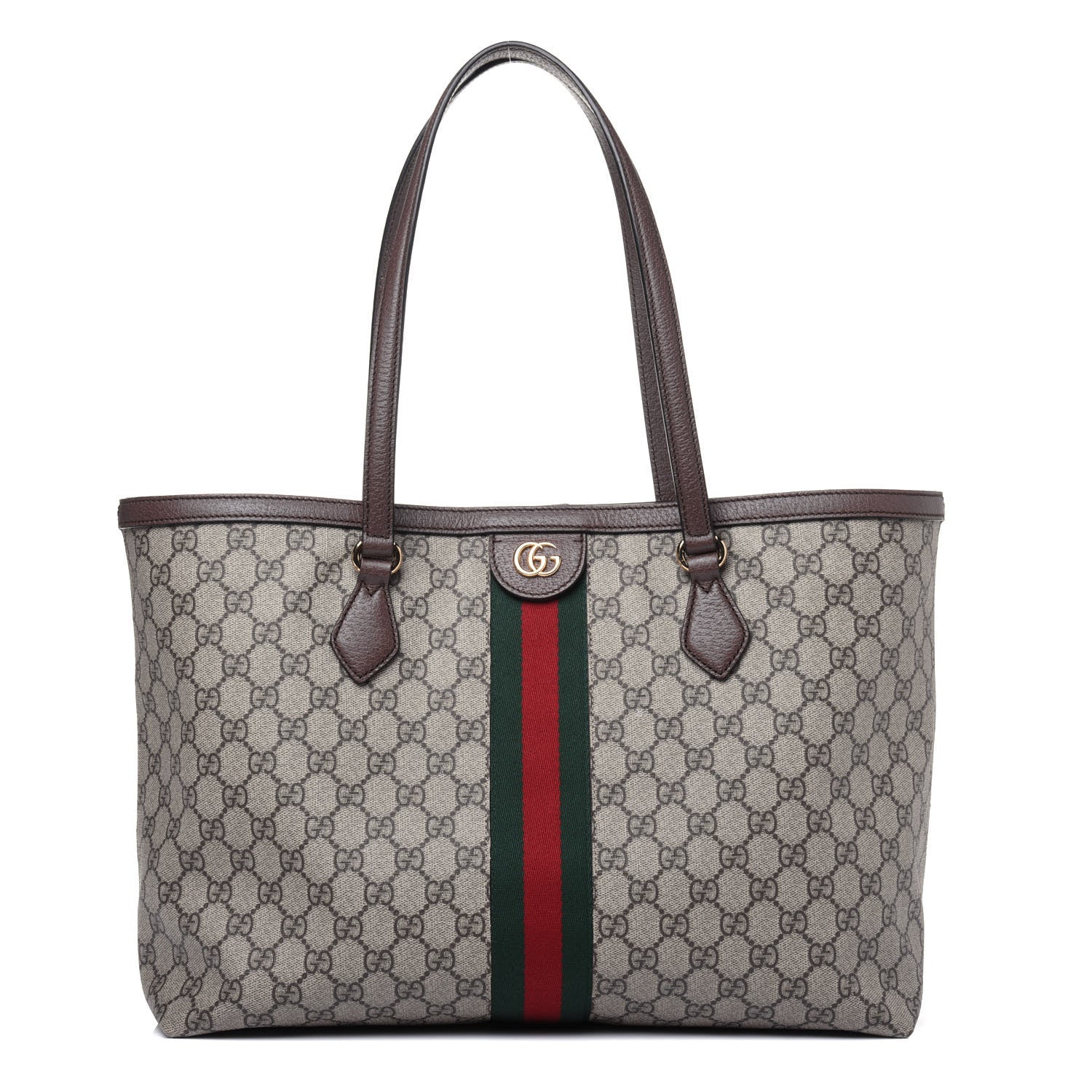 Gucci GG Supreme Monogram Medium Ophidia Shopping Tote Brown 1 of 14
