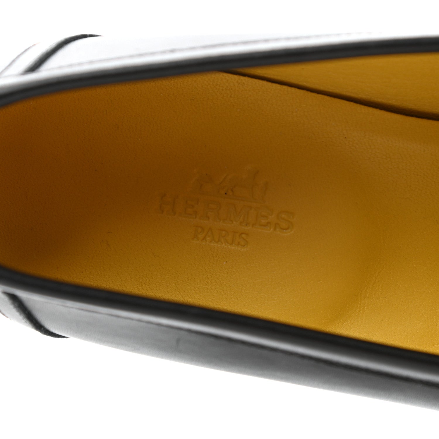 Hermes Calfskin Womens Paris Loafers 39 Black White 7 of 7