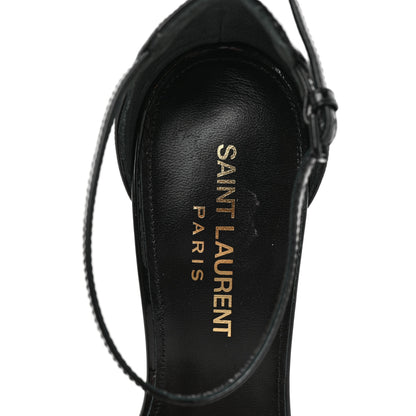 Saint Laurent Patent Calfskin Opyum 110 Sandals 35.5 Black 7 of 7